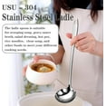 thumbnail image 4 of Soup Ladle 304 Stainless Steel 12.2Inch Metal Ladle, Extra Large Soup Spoon with Long Handle for Serving, Cooking, Stirring, Serving Soups, Silver, 4 of 14