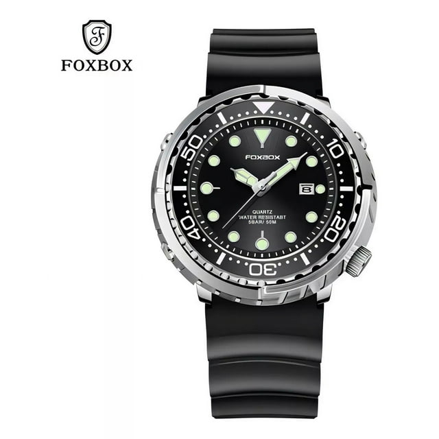 Relojes de cuarzo para hombre con calendario luminoso | Color de fondo Foxbo | Negro