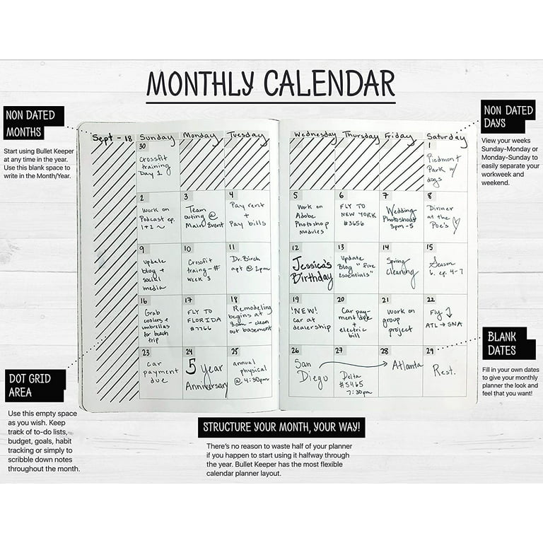 Agenda 2023 Daily Planner Goal Setting Undated Weekly Monthly Year