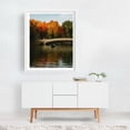 thumbnail image 2 of Bow Bridge in Autumn, Central Park - Manhattan New York Photography Autumn Bridge Boat Scenic Nature Water Landscape White Framed Wall Art Print 12 x 16 inches, 2 of 3