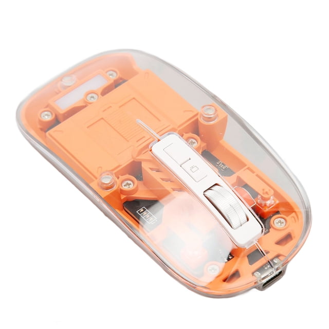 Souris Transparente, 3 Modes, Batterie Rechargeable, Clic Silencieux, Roue Métallique, 4 Ppp Réglables, Design Ergonomique, Compatible avec, IOS
