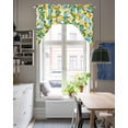 thumbnail image 4 of Summer Lemon Swag Valances for Windows, Small Curtains Drapes, Yellow Green Watercolor Botanical Aqua Striped Kitchen Window Curtains Over Sink Window Treatment Valance for Bedroom/Bathroom 56"x36", 4 of 5