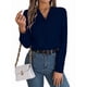 thumbnail image 2 of Blusa Plisada de Larga con Cuello en V para Mujer, Ideal para Oficina Azul XL, 2 of 8
