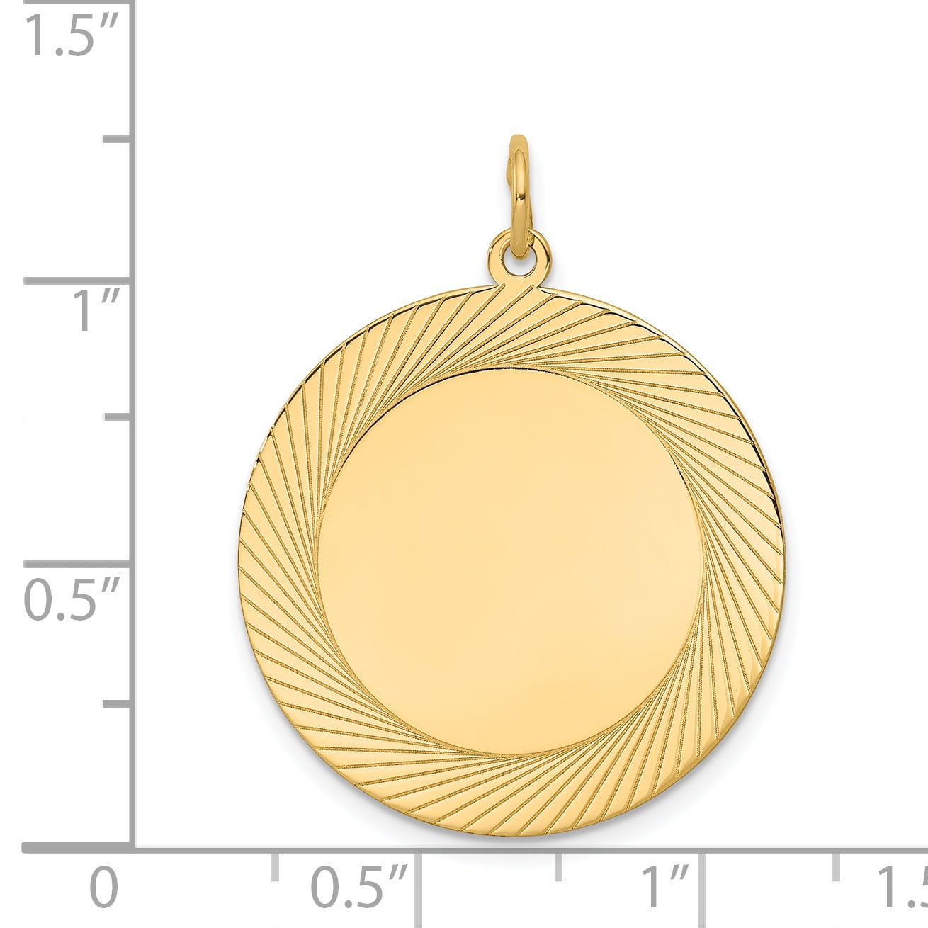14k Etched .011 Gauge Engravable Round Disc Charm