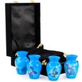 thumbnail image 5 of Keepsake Urns Small for Human Ashes Set of 4 | Mini Funeral Cremation Pot with Velvet Box | Cremated Remains Storage Container & Box (Capri Blue), 5 of 6