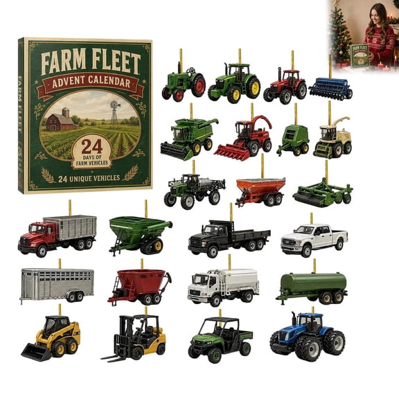 Dwellin Build the Fleet Collection 24 Day Vehicle Advent Calendar 2026 Holiday Advent Calendar A New Adventure Every Morning with 24 Ornaments