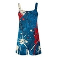 thumbnail image 5 of QATAINLAV 4th of July Jumpsuits for Women, Stars Stripe Graphic Romper Women's Casual Sexy Festival Playsuits Lightweight Linen Going Out Sport Romper with Pockets Blue XL, 5 of 6