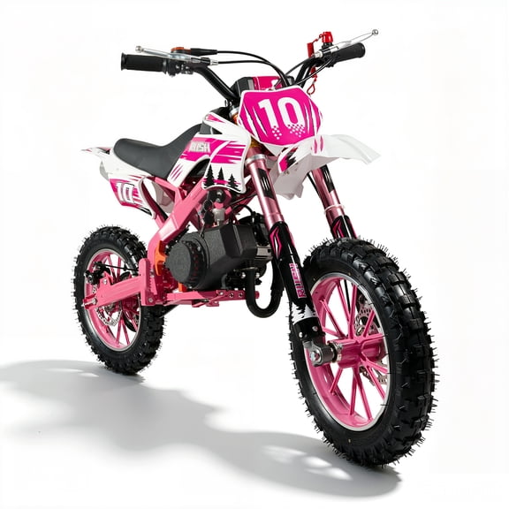 50cc 2-Stroke Off-Road Dirt Bike, Mini Motorcycle, 25.5 MPH Max Speed, 180 LBS Load Capacity, 15-Inch Off-Road Tires, Disc Brakes, Dual Shutdown Design, Trail Bike, Mini Dirt Bike