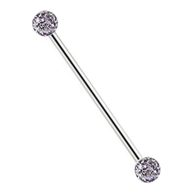 Industrial Barbell 14GA with Epoxy Coated Ferido Balls (Sold Individually)