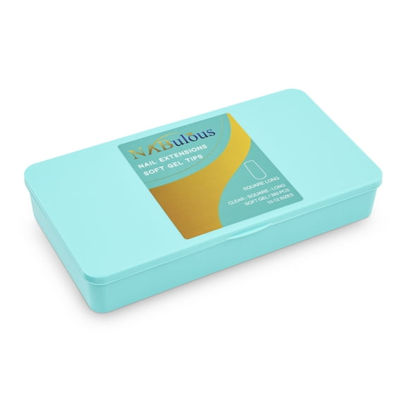 NABulous™ Clear Square Long Soft Gel T™ Nail Tips - 360 Pieces | Full Cover & Pre-Shaped Tips (Square Long)