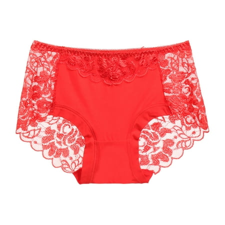 

Knosfe Stretch Panties for Women Breathable Underwear Women s Low Waisted Lace Up Bikini Panties Free Size