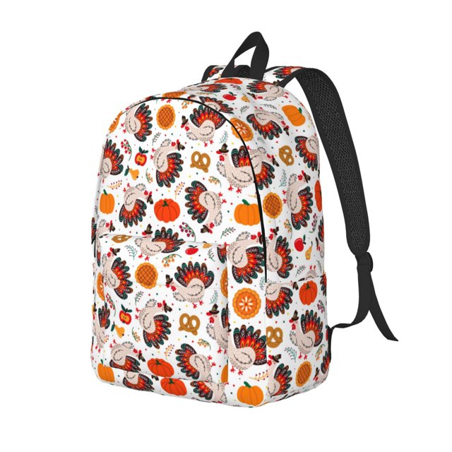 Fotbe Turkey And Thanksgiving2 Mochila de Lona con Estampado, Mochila Duradera, Mochila Versátil de Alta Calidad, Mochila Compacta Vintage-Small