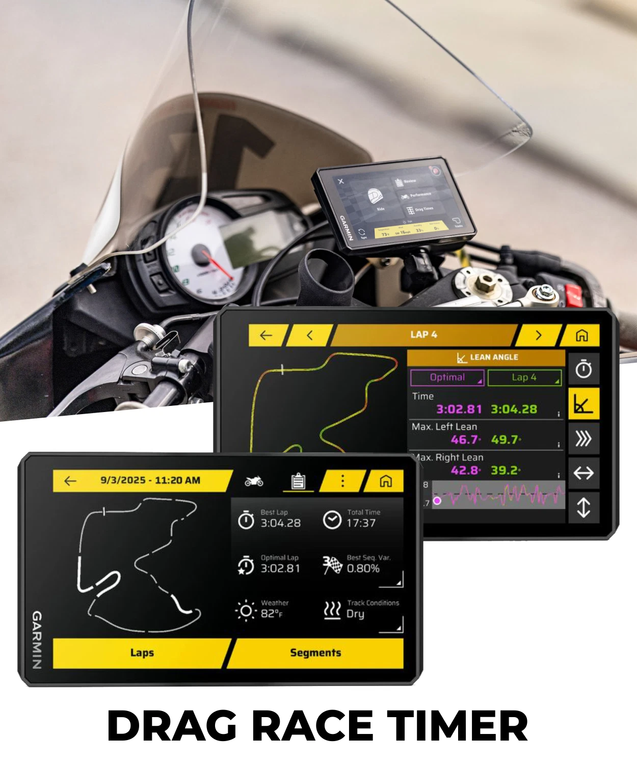 Garmin zumo XT3, 4.7” Rugged Motorcycle GPS, Lean Angles, Custom Route Planning, Adventurous Navigation, Garmin Performance Package Plan Option for Drag Racing Timer w/ Wearable4U PowerBank Bundle