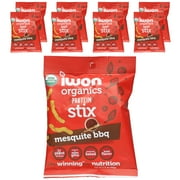 IWON Organics Organics Protein Stix, Mesquite BBQ, 8 Bags, 1.5 oz (42 g) Each