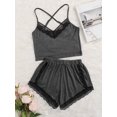 thumbnail image 3 of Asotony Camisole Pajamas Set Sexy Lace Lingerie Shorts Nightgown 2pcs Set, 3 of 5