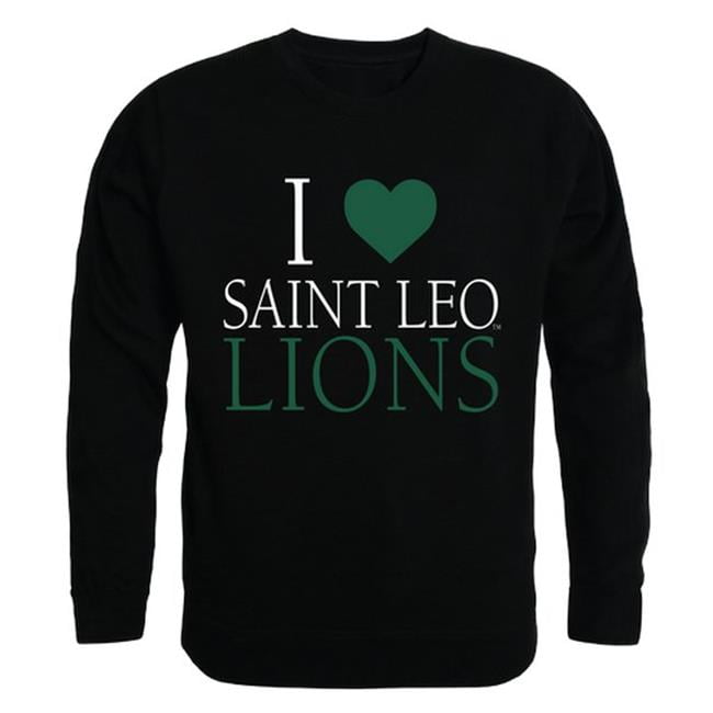 W Republic Products 552-374-BLK-03 Saint Leo University I Love Crewneck  T-Shirt, Black - Large