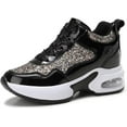 thumbnail image 6 of Women's Fashion Wedge Sneakers - Hidden Heel Height Platform Shoes with Glitter Detail, 6 of 11