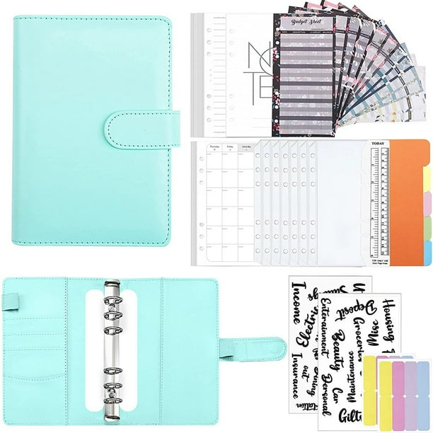 28pc Budget Binder Set,a6 Ring Binder Notebook With Clear Cash 