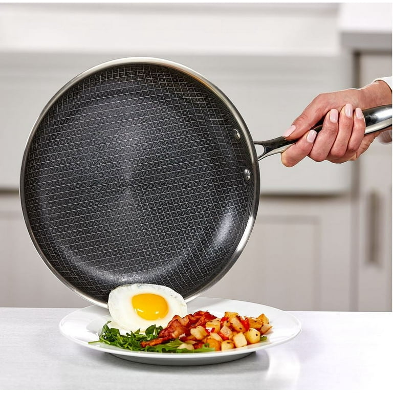 LOLYKITCH 8 Inch Tri-ply Hybrid Stainless Steel Non-stick Frying  Pan,Induction pan,Skillet,Chef's Pan,Small Egg Pan,Oven and Dishwasher  Safe.（8-1/2