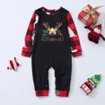 thumbnail image 2 of Odeerbi Christmas Pajamas for Family Holiday Long Sleeve Family Christmas Pajamas Matching Sets Toddler Casual Printed Top with Bottom Outfits Home Wear Sleepwear Family Matching PJs Set Red, 2 of 5