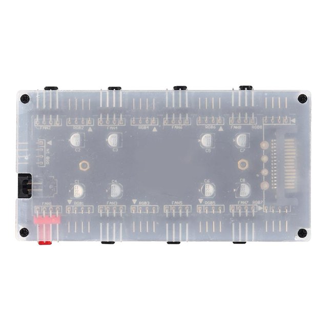 Adaptador de controlador de concentrador RGB PWM divisor multidireccional de 1 a 8 (12 V 4 pines + carcasa)