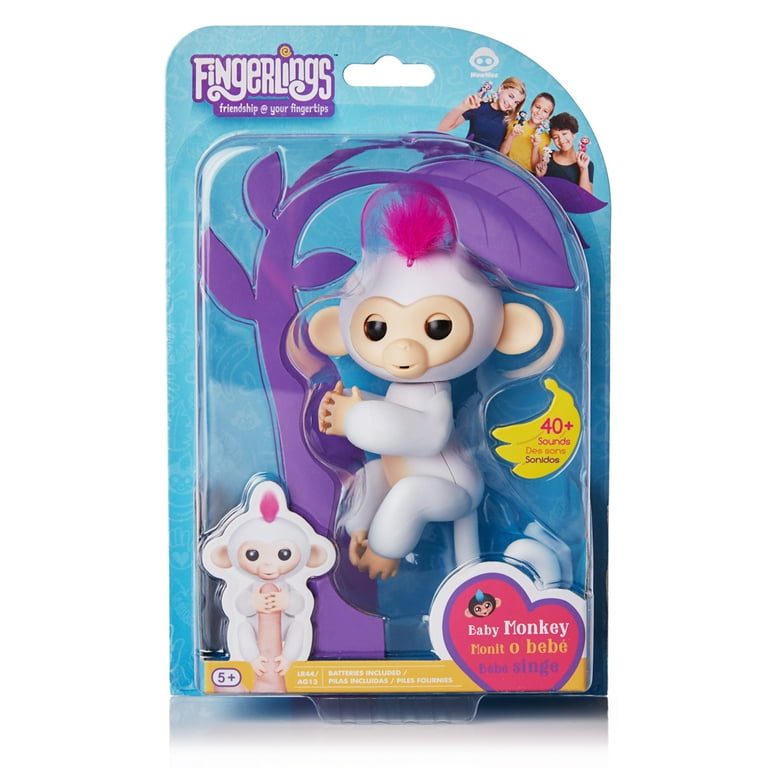 Fingerlings - Interactive Baby Monkey - Sophie (White with Pink Hair) By  WowWee