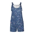 thumbnail image 5 of Virmaxy Womens Class Fit Short Jumpsuit Faux Denim Casual Suspender Shorts Printed Pocket One-Piece Shorts Blue-B 2XL, 5 of 6