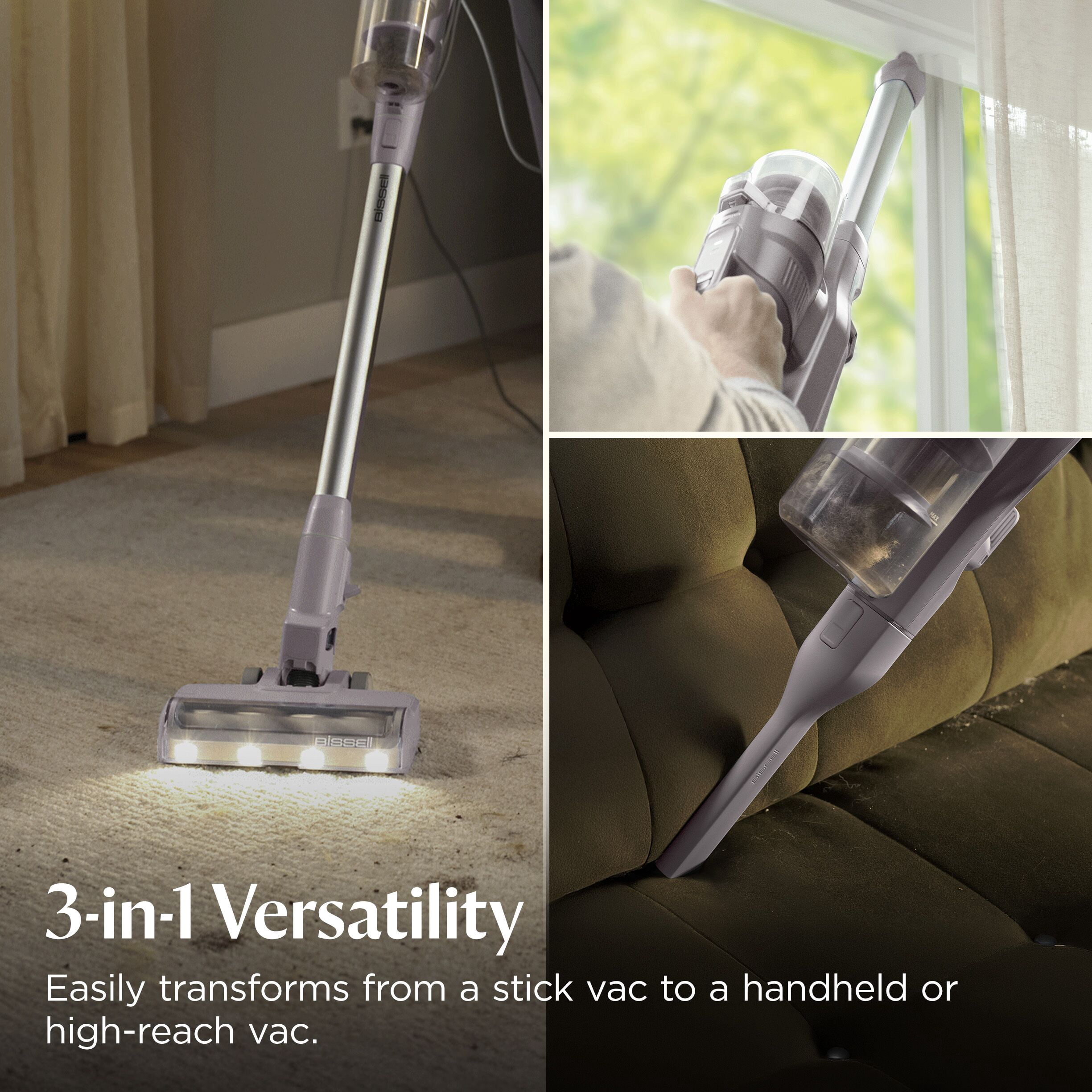 BISSELL PowerClean Corded Stick Vacuum with Tangle-Free Brush Roll and LED Headlights 4221