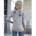 thumbnail image 3 of Camiseta tipo túnica Zeagoo para mujer, talla grande, manga 3/4, gris, 3 of 5