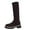 Brown, variant on Lovzfmll Knee High Boots Women, Stretch Mid Calf Round Toe Chunky Heel, Chunky Low Heel Round Toe Boots Casual Fall Black Boots