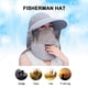 thumbnail image 2 of Sombrero de ala ancha con protección solar para mujer, anti UV, cuello de playa, máscara facial, gorra (gris), 2 of 3