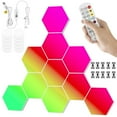thumbnail image 1 of 10 Pcs Hexagon LED Lights Modular DIY Hexagon Wall Light APP and Remote Control Smart RGB Gaming Light Music Sync Hexagon LED Panel USB LED Wall Lights for Gaming Setup Bedroom Living Roo, 1 of 11
