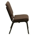 thumbnail image 6 of BizChair 4 Pack 18.5''W Stacking Church Chair in Brown Fabric - Gold Vein Frame, 6 of 10