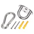 thumbnail image 1 of Unique Bargains Ceiling Hooks 304 Stainless Steel 50mm Round Plate U Shape Hooks 2Pack, 1 of 5
