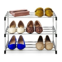 Whitmor 3-Tier Metal Shoe Rack Closet Organizer Modern Decor