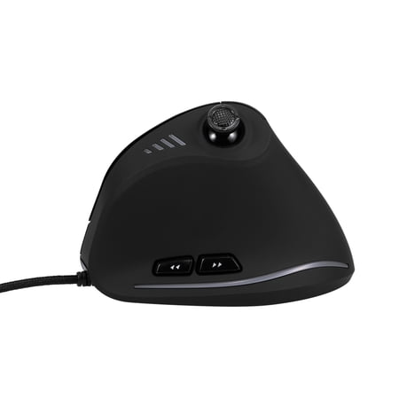 Zelotes C-18 Vertical Wired Gaming Mouse 11 Programmable Buttons Adjustable 10000DPI Optical Engine RGB Light Belt On-board Memory Black 4.3 inches / 110 mm[cite: 1]