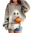 thumbnail image 4 of DJDLJWCJ Boys Halloween Long Sleeve Hoodie Kids Halloween Print Pullover Sweatshirts, Fun Casual Fall Festival Tops Multicolor Size 150, 4 of 5