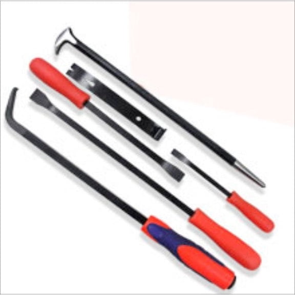 6pc Mechanic's Pry Bar Tool Set Heel Flat Curved