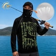 thumbnail image 3 of SEANATIVE Men's Sun Hoodie for Fishing, Long Sleeve Shirt UV Protection Cooling Full Coverage Fishing Pullover Top with Built-in Face Mask Neck Gaiter, S, Deer American Flag Camo Green, 3 of 7
