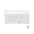 thumbnail image 1 of AJAZZ 320I Computer Keyboard Portable 79 Keys Wired/Bluetooth-compatible/2.4G PC Keyboard with Integrated Bracket for Office - White, 1 of 5