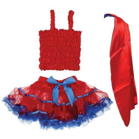 Attitude Studio Superhero Girls Dress Up Halloween Costume Outfit 3 Pc Set - M