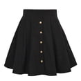 thumbnail image 1 of Wenseny Women’s Corduroy Button-down Decor Pleated A-line Full Skirts Black L, 1 of 8