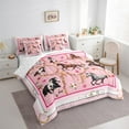 thumbnail image 3 of jejeloiu Western Cowgirl 7-Piece Twin Bedding Sets,Rustic Farmhouse Horse Bedding Comforter Set,Kawaii Pink Flower Sheet Sets For Girls,Luxury Bedroom Decor Reversible, 3 of 8