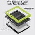 thumbnail image 3 of Case for iPad Air 13 Inch M3 2025 / M2 2024 12.9 inch (3rd/4th Gen) with Screen Protector, 360 Degree Rotating Kickstand Hand Strap Shockproof Cover with Shoulder Strap, Lime, 3 of 7