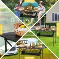 thumbnail image 5 of Camping Table with Carry Bag, Folding Camping Table with Storage, Carbon Steel Roll up Table with Adjustable Height, Portable Picnic Table for Outdoor Camping Travel Backyard BBQ Patio Beach, 5 of 13