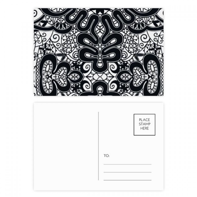 eu black white patternrococo style postcard set birthday mailing thanks greeting card