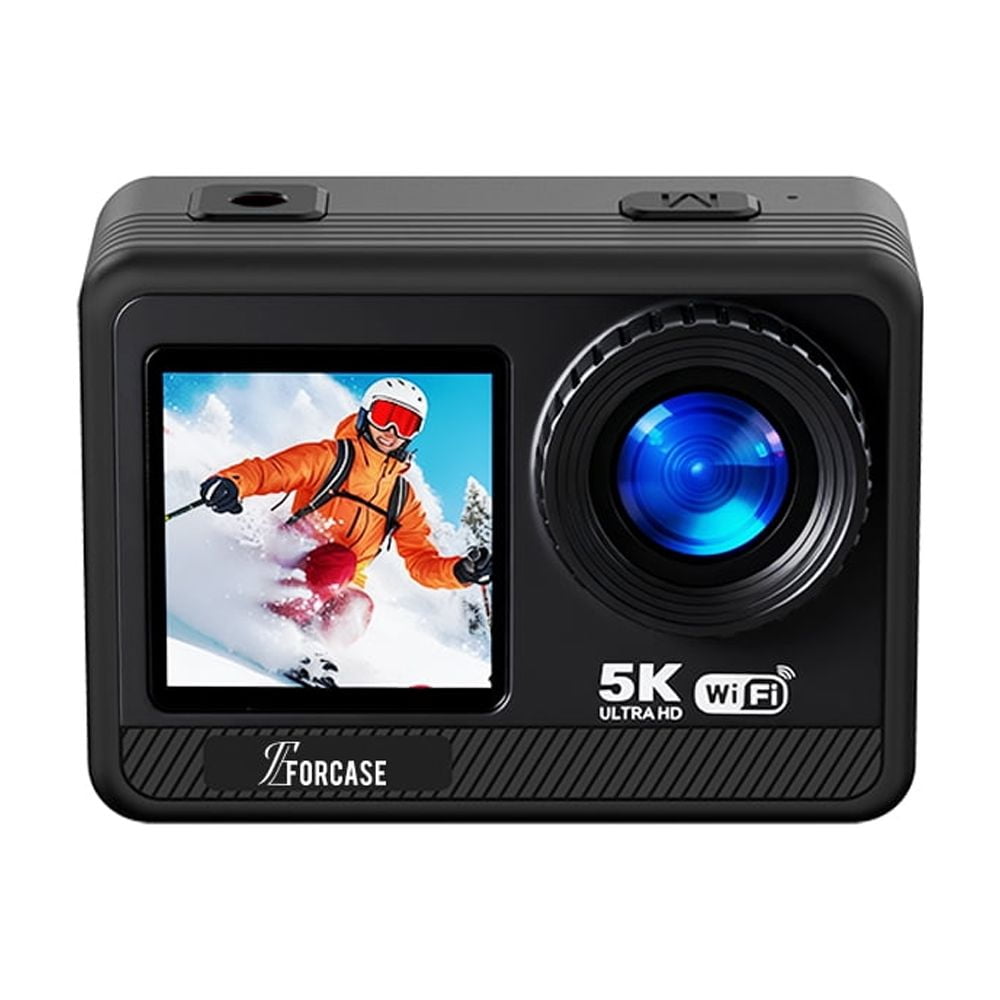 VERDALAY WiFi Waterproof Action Camera 5K 30FPS Sports Camera for Vlogging/Video Recording 12MP Camera Dual Touchscreen with APP Control 128G SD Card