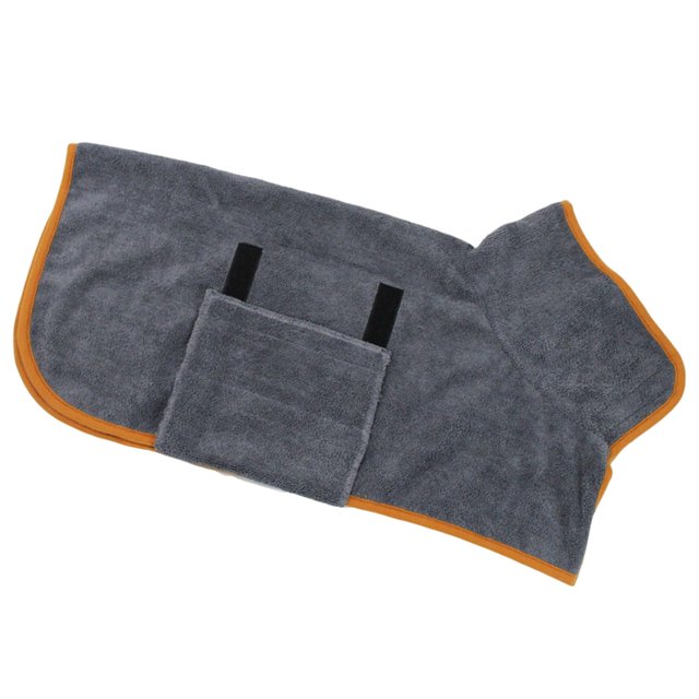 Toalla de albornoz, albornoz para perro usable Toalla suave para mascotas Perro de secado súper absorbente gris M Gloria Albornoz Suave