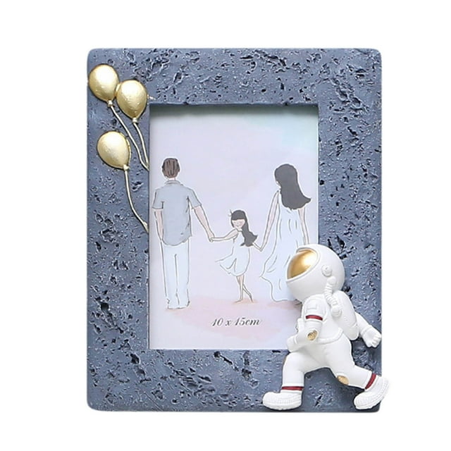 Cadre Photo Familial Cadre Photo avec Figurine d'Astronaute Photo de Table avec Modèle de Spationaute Cadre Photo Décoratif pour Fête d'Anniversaire Cadre Photo Familial