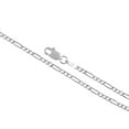 thumbnail image 2 of 10K White Gold Figaro Chain Necklace for Men and Women â€“ Measures 2 mm Thick and 24 Inches Length, 2 of 7